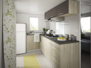 Cuisine du mobil-home confort 2 chambres